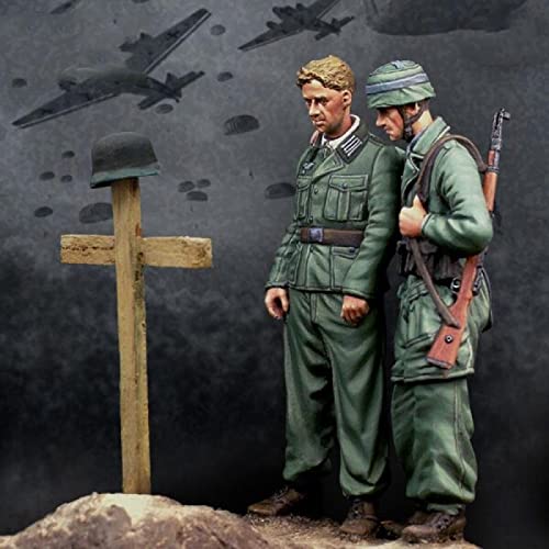 FCBEL 1/35 WWII Soldier to Graveyard Miniatur-Bausatz Harz-Druckgussmodell (2 Personen, inkl. Plattform) Unmontierter und unbemalter Charakter-Modellbausatz – A758s von FCBEL