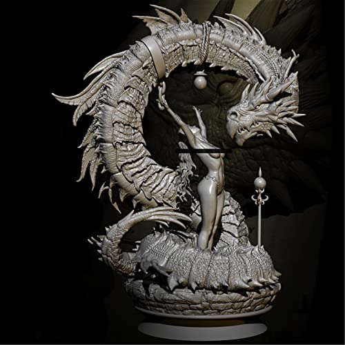 FCBEL 125mm Antike Fantasy Walküre und Drachenkönig Miniaturbausatz Resin Druckgussmodell Unmontiertes und unbemaltes Charaktermodellbausatz—S8522R von FCBEL