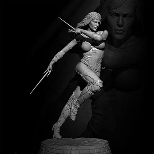 FCBEL 75mm 1/24 Fantasy Ninja Woman Warrior Miniaturbausatz Resin Charakter Die-Cast Modell Unmontiert und unbemalt Modellbausatz //C5739J von FCBEL