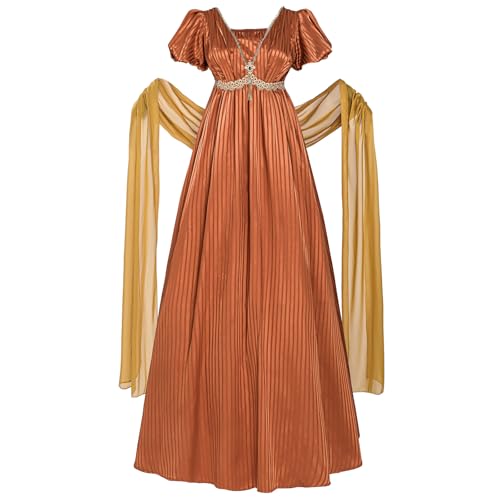 FCCAM Regency-Kleid für Damen, Empire-Taille, viktorianisches Kleid, Ballkleid mit Schal, Größe XXL von FCCAM FCCAM