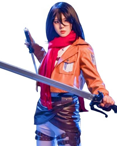 FCCAM Ackerman Cosplay AOT Cosplay Ackerman Cosplay Kostüm Scout Regiment Verkleidung Karneval Kostüm Halloween Kostüm Ackerman Kostüm set, L von FCCAM