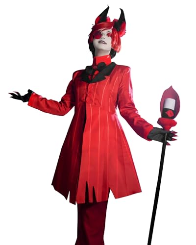 FCCAM Anime Cosplay Hazbin Hotel Cosplay Alastor Cosplay Kostüm Halloween Anzug Set Karneval Kostüm, Alastor,XXL von FCCAM