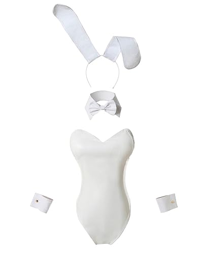 FCCAM Bunny Kostüm Frauen Girl Sakurajima Mai Cosplay Kostüm Anime Senpai Bunny Suit mit Ohren Weiß XL von FCCAM