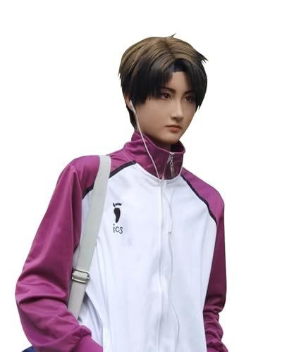 FCCAM Cosplay Haikyuu Cosplay Schuluniformen Ushijima Wakatoshi Cosplay Shiratorizawa School Schuluniformen, Purple, L von FCCAM