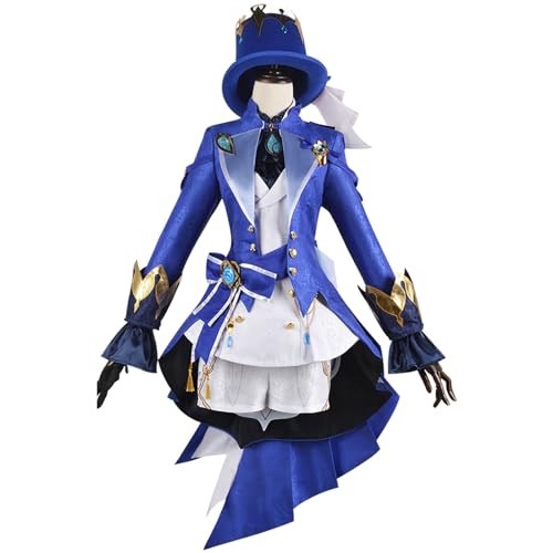 FCCAM Genshin Cosplay Furina Cosplay Kostüm Fontaine Zeichen Cosplay Furina Cosplay Set Endloses Solo der Einsamkeit Tiefen Cosplay M von FCCAM