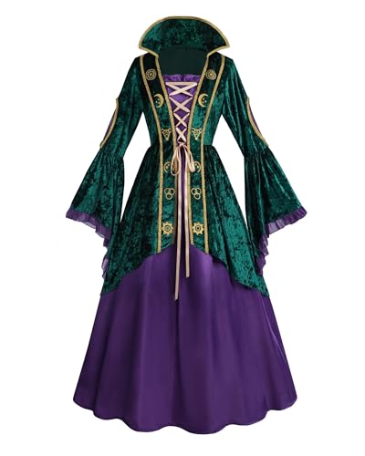 FCCAM Hexenkostüm für Frauen Hocus Pocus Winifred Sanderson Schwestern Kostüme Halloween Mittelalterliche Kleider, XL FCCAM Hexenkostüm für Frauen Hocus Pocus Winifred Sanderson Schwestern Kostüme Halloween Mittelalterliche Kleider, XL von FCCAM