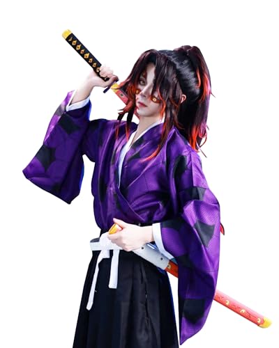 FCCAM Kokushibo Cosplay Demon Kostüm Twelve Kizuki Cosplay Outfit Kokushibo Kostüm Halloween vollständiger Satz Erwachsen, Kokushibo, L von FCCAM