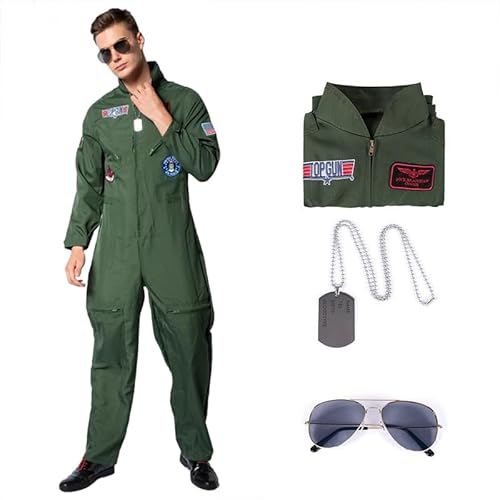 FCCAM Pilot Kostüm mit Namensschild & Sonnenbrille TG Kostüm Herren - Film Kostüm für Karneval, Halloween, Zeitreise & Miami Vice Fans - Kindheitshelden Kostüm für Herren, XXL FCCAM Pilot Kostüm mit Namensschild & Sonnenbrille TG Kostüm Herren - Film Kostüm für Karneval, Halloween, Zeitreise & Miami Vice Fans - Kindheitshelden Kostüm für Herren, XXL von FCCAM