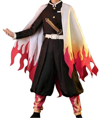 FCCAM Rengoku Kyoujurou Cosplay Kostüm Anime Kyoujurou Kimono Halloween vollständiger Satz, L von FCCAM