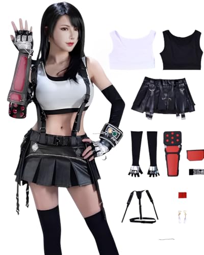 FCCAM Tifa Lockhart Cosplay Kostüm FF7 Game Full Set Outfits Carnival Cos Role Play Costume Set Halloween,M FCCAM Tifa Lockhart Cosplay Kostüm FF7 Game Full Set Outfits Carnival Cos Role Play Costume Set Halloween,M von FCCAM