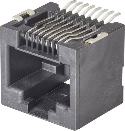 FCI Modular jacks RJ10-Einbaubuchse 87180-044LF Buchse, Einbau horizontal Pole: 4P4C Schwarz von FCI