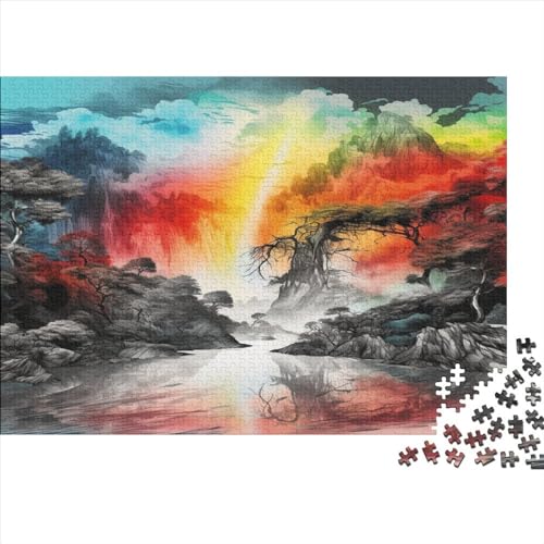 Regenbogen Falls Puzzlespiel 1000 Teile, Puzzle Erwachsene 1000 Teile, Impossible Puzzle GesKükenlichkeitsspiel Für Die Ganze Familie, Puzzle Erwachsene 1000 Teile Puzzel 1000pcs (75x50cm) von FCKALEBCV