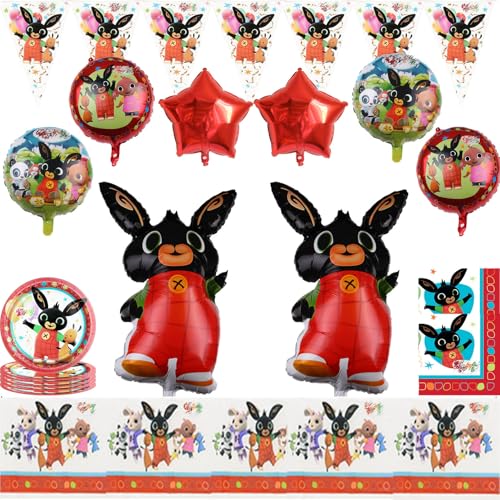 Bunny Geburtstag Deko,Bunny Luftballon,40Pcs Bunny Party Deko Set,Bunny Birthday Decorations Ballon,Bunny Kindergeburtstag Deko,Für Party Kinder Geburtstag Ballon Deko Junge Mädchen. von FCMTFV