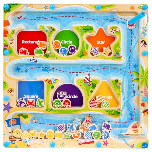 FCSONU Montessori Spielzeug ab 3 4 5 Jahre Mädchen Junge, Kinder Magnetspiel Labyrinth Kinderspielzeug ab 3, Magnet Spiel Motorikspielzeug, Holzspielzeug Magnetic Spiel Lernspiele Geburtstag Geschenk FCSONU Montessori Spielzeug ab 3 4 5 Jahre Mädchen Junge, Kinder Magnetspiel Labyrinth Kinderspielzeug ab 3, Magnet Spiel Motorikspielzeug, Holzspielzeug Magnetic Spiel Lernspiele Geburtstag Geschenk von FCSONU