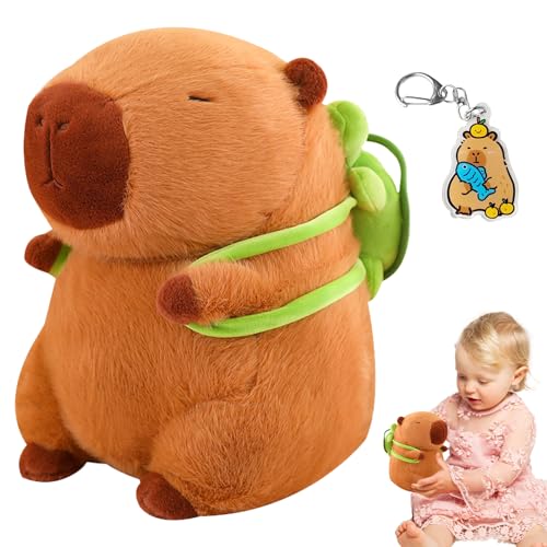 FCXQG Capybara Plüschtier Capybara Kuscheltier 23 cm Großes Niedliches Realistisches Capybara-Plüschtier Weiches Plüsch-Wohndekor Für Jungen-Mädchen-Geschenke Kostenloser Capybara-Anhänger von FCXQG