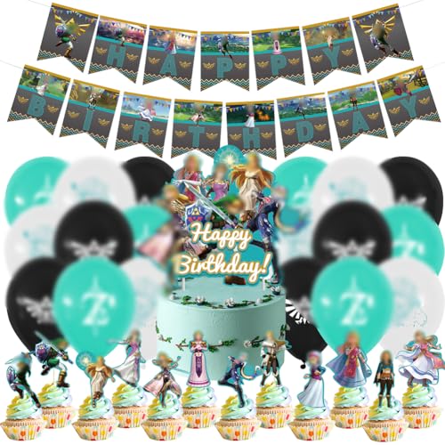 FCXVXCL Anime-Thema Spiels Geburtstagsdeko the Luftballons Deko Geburtstag Adventure Story Theme Kuchen Topper Geburtstag Geburtstag Kindergeburtstag Deko Luftballons Geburtstag von FCXVXCL