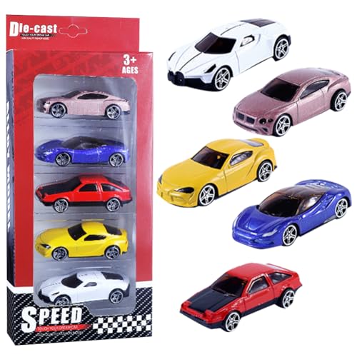 FCXVXCL Auto Spielzeug Set, Mini Autos Kinder, Metall Kleine Spielzeugautos, Mini Auto Spielzeug, Mini Auto Set Rennauto, Kinderspielzeug Fahrzeuge für Jahre Jungen Mädchen Kinder 5 Stück von FCXVXCL