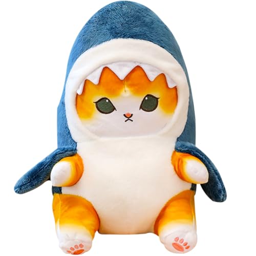 FCXVXCL Katze Plüschtier, Shark Cat Gefüllte Puppe Plüschpuppe, Kuscheltier Shark Katze, Süße Gebratene Geschenk für Kinder Mädchen Jungen Kissen Puppe - 25CM von FCXVXCL