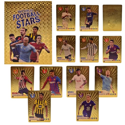 FCXVXCL World Cup Football Star Card, 55 Pieces 2022/2023 Champions League Football Cards, Football Trading Card, World Cup Trading Cards, Children for Collecting Cards(Golden) von FCXVXCL