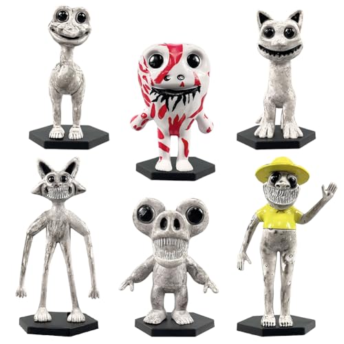 Horror Anime Mini Figuren, Cartoon Charaktere Action Figuren, Horror Game Model Toys, Collectible Ornament Dekoration, Party Kuchen Dekoration Supplies - 6 Stück von FCXVXCL