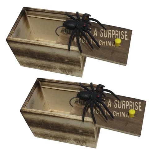 2 Stück Spider Prank Box, Spinne In Der Box, Spinnenbox Scherzartikel,Prank Spider Spielzeug,Gummispinne,Realistische Spider Prank Scare Box,Spinne Streich-Box,Für Kinder Erwachsene Party Favors Gifts von FDJZXW