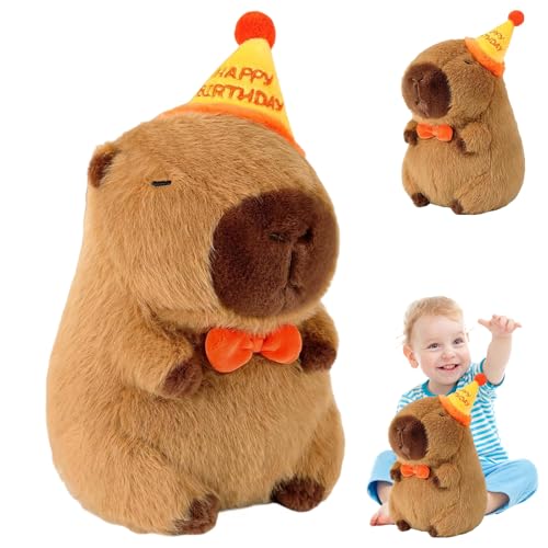 Capybara Kuscheltier, 23cm Capybara Plüschtier, Wasserschwein Kuscheltier Kuscheltier Capybara Plush Puppen, Home Deko Super Weiche Gefüllte Spielzeug Plüsch, Geschenk für Kinder Mädchen Jungen von FDJZXW