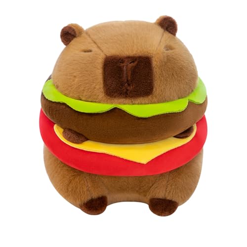 Hamburger Capybara Kuscheltier, 20cm Capybara Kuscheltier, Wasserschwein Kuscheltier, Niedlicher Capybara Burger Kuscheltier, Kuscheltier Capybara, Plushie Stofftier Geschenk Für Kinder Jungen Mädchen von FDJZXW