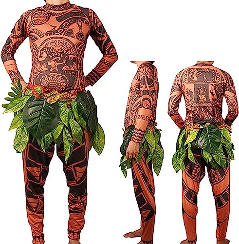 FEEAA Maui Tattoo T-Shirt/Hose, Halloween, für Herren und Damen, Cosplay-Kostüm, L von FEEAA