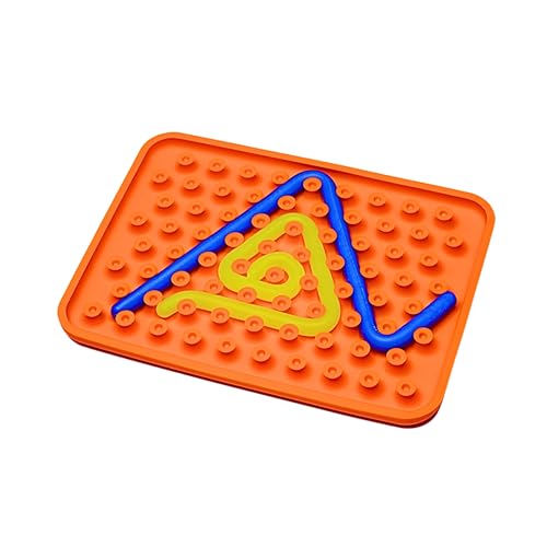 FEEO Sensorik Spielzeug “Wiggly Toy” - Activity Board für Kinder - Motorikspielzeug zur Entwicklung manueller Fähigkeiten - Montessori Spielzeug EIN Sich Windender Wurm mit Matrize – Orange von FEEO