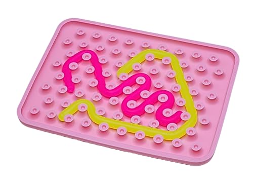 FEEO Sensorik Spielzeug “Wiggly Toy” - Activity Board für Kinder - Motorikspielzeug zur Entwicklung manueller Fähigkeiten - Montessori Spielzeug EIN Sich Windender Wurm mit Matrize – Rosa von FEEO