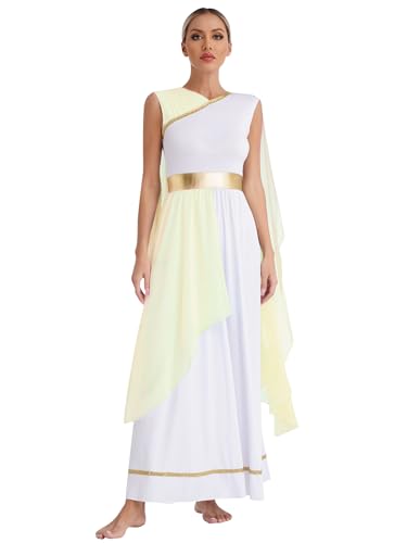 FEESHOW Damen Griechische Göttin Kleid Antike Griechin Römerin Kostüm Karneval Faschnacht Mottoparty Verkleidung Champagne 3XL FEESHOW Damen Griechische Göttin Kleid Antike Griechin Römerin Kostüm Karneval Faschnacht Mottoparty Verkleidung Champagne 3XL von FEESHOW