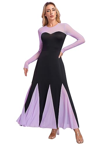 FEESHOW Frauen Meerjungfrau Kostüm Kleid Lang Elegante Partykleider Fasching Halloween Kostüm Wassernixe Nixe Cosplay Kleidung Schwarz_A S von FEESHOW