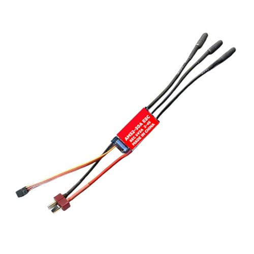 FEICHAO AM32-30A 2-6S 30A Brushless ESC BEC 6V 2A für Rennauto, Fahrzeug, Boot, Drohnen, Flugzeuge (bidirektional, gelötet T-Stecker) von FEICHAO