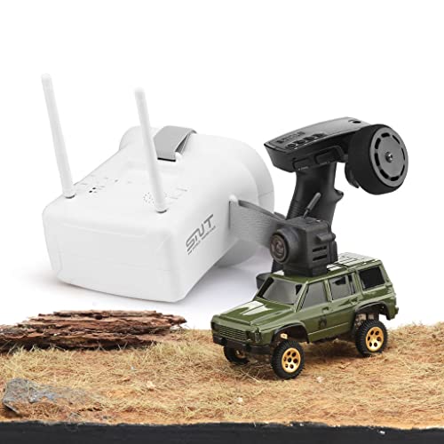 FEICHAO Diatone 1:64 Y60 RC Auto 2,4 G 4WD Mini Geländewagen LED-Scheinwerfer Drift Klettern Truck (Upgrade Auto + AIR5 + Brille, Grün) von FEICHAO