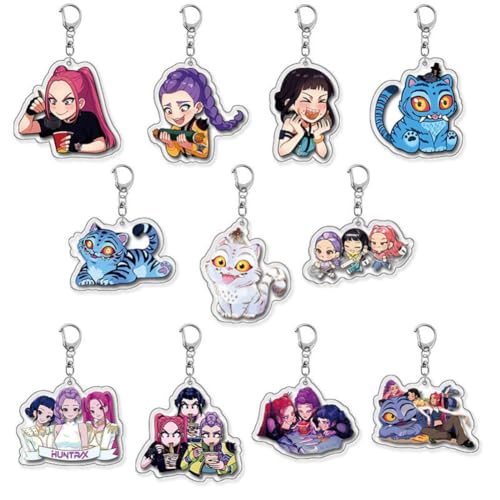 FEIDIAO 11 Stück Devil Hunters Schlüsselanhänger Anime Figur Rumi Acryl Schlüsselring Anhänger Tasche Deko Accessoires FEIDIAO 11 Stück Devil Hunters Schlüsselanhänger Anime Figur Rumi Acryl Schlüsselring Anhänger Tasche Deko Accessoires von FEIDIAO
