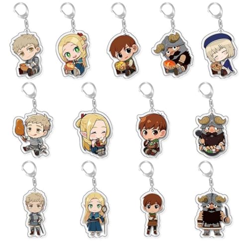 FEIDIAO 13pcs Delicious Dungeons Schlüsselanhänger Anime Figur Marcille Acryl Schlüsselring Anhänger Tasche Deko Accessoires FEIDIAO 13pcs Delicious Dungeons Schlüsselanhänger Anime Figur Marcille Acryl Schlüsselring Anhänger Tasche Deko Accessoires von FEIDIAO