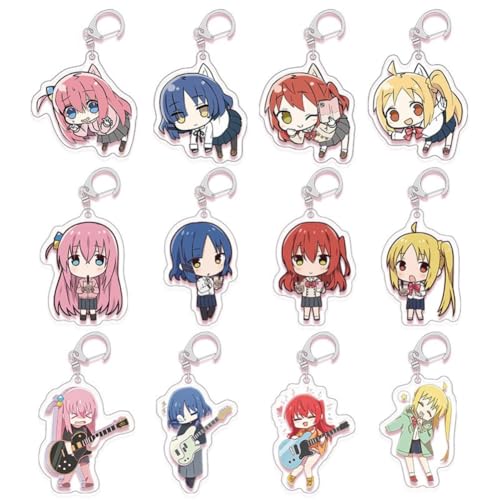 FEIDIAO Bocchi Rock Schlüsselanhänger Anime Charakter Gotoh Hitori Acryl Anhänger Schlüsselring Ijichi Nijika, Kita Ikuyo, Yamada Ryo Figur Schlüssel Tasche Anhänger Zubehör 12pcs FEIDIAO Bocchi Rock Schlüsselanhänger Anime Charakter Gotoh Hitori Acryl Anhänger Schlüsselring Ijichi Nijika, Kita Ikuyo, Yamada Ryo Figur Schlüssel Tasche Anhänger Zubehör 12pcs von FEIDIAO