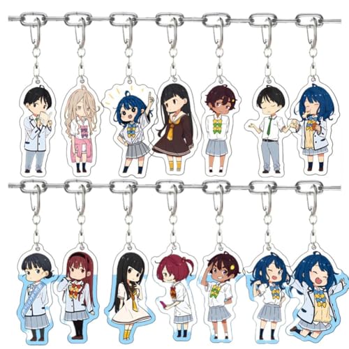 FEIDIAO Makeine Schlüsselbund Too Many Losing Heroines Charakter Acryl Anhänger Schlüsselanhänger Anime Figur Schlüssel Tasche Anhänger Zubehör 14pcs von FEIDIAO