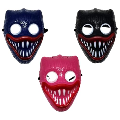 3PCS Halloween Maske FEIEQILAI- Gruselige Silikonmaske Halloween Kostüm Cosplay Partymasken Anonymous Masken Horror Halloween Maske Böse Halloween Kostümdeko Party Terror Maske von FEIEQILAI