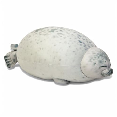 FEIEQILAI Siegel Plüschtier Chubby Seal Pillow Plush Niedliche Cartoon Robbe Kissen Gefüllt Plüsch Plüschtier Umarmungskissen Plüschkissen Spielzeug Geschenk Seehund Kissen Grau 20cm von FEIEQILAI