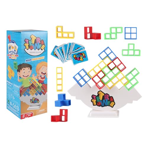 FEIEQILAI Tetra Tower Balance-Spiel, Stapelblöcke, Spiele, Tetris-Puzzle, Stapelblöcke, Spielzeug, Schaukel-Stapel, Balance-Spielzeug, Balance-Spielzeug, perfekt für Familienspiele, Partys und Reisen, von FEIEQILAI