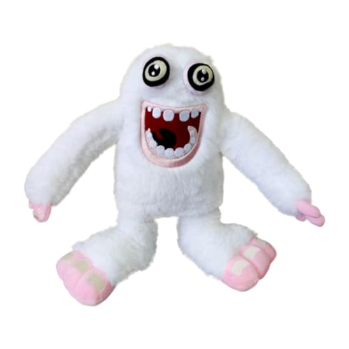 FEIEQILAI White Monsters Plüschtier, Cartoon-Plüschtier, Schneemonster, gefüllte Spielfiguren, Monster-Kissen, weiches Stofftier, Plüsch, Cartoon-Spiel, Peripherie-Plüschtiere, Horror-Plüsch von FEIEQILAI