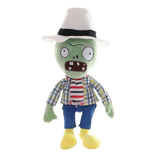 FEIEQILAI Zombie Plüsch Figur White Hat Zombie Plüsch Kuscheltier Plüsch Gestopft Tierspielzeug Zombie Plüschtier Super Weiche Plüschtiere Kinder Plüschgeschenke von FEIEQILAI