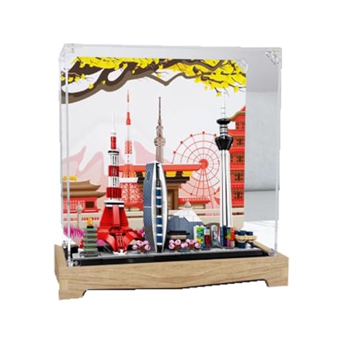 Acryl-Vitrine, für Lego 21051 Tokyo Skyline-Modell, transparente Box, Aufbewahrungsbox, Displaybox, kompatibel mit 21051 Modell. (nur Displaybox) (Log-Farbe) von FEIFANBOYANG