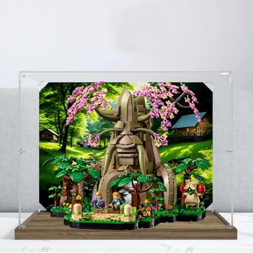 Acryl-Vitrine, für Lego 77092 Deku Tree Modell, staubdichte transparente Sammlungen Vitrine (nur Displaybox) (Holzsockel) von FEIFANBOYANG