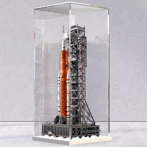 Acryl-Vitrine für Lego 10341 Space Launches Modell, staubdichte transparente Kollektions-Vitrine (nur Displaybox) (weißer Boden) von FEIFANBOYANG