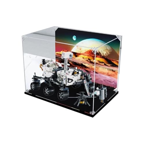 Acryl-Vitrine für Lego 42158 Mars Rover Modell, transparente Box, Aufbewahrungsbox, Displaybox kompatibel mit 42158 Modell. (nur Displaybox) (schwarzer Sockel) von FEIFANBOYANG