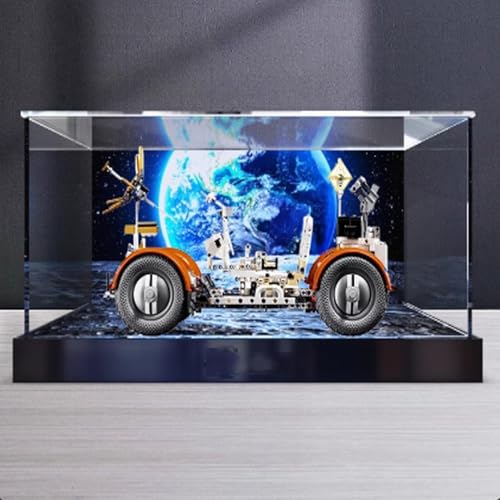 Acryl-Vitrine für Lego 42182 Moon Exploration Rover Modell, staubdichte transparente Kollektions-Vitrine (nur Displaybox) (hoher Ständer + Rückenspray) von FEIFANBOYANG