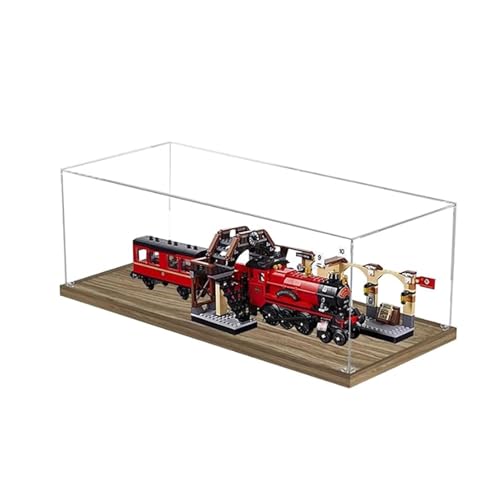 Acryl-Vitrine für Lego 75955 Züge Modell, transparente Box, Aufbewahrungsbox, Displaybox kompatibel mit 75955 Modell. (nur Displaybox) (Holzsockel) von FEIFANBOYANG