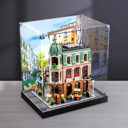 Transparente Acryl-Vitrine, für Lego 10297 Corner Boutique-Hotelmodell, transparente Box, Aufbewahrungsbox, Displaybox, kompatibel mit 10297 Modell. (nur Displaybox) (Rückenspray) von FEIFANBOYANG